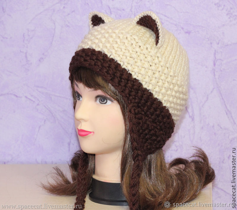 a7b6ba5c1e77a9c6b4cb59f0e5cb knitted hat with cat ears knitted female siamese coffee with m