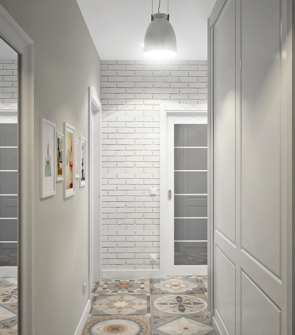 Белый кирпич в прихожей коридоре: Декоративные кирпичики на стену в .